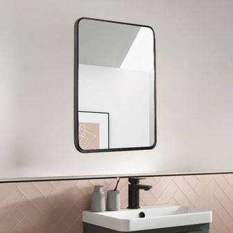Rectangular Matt Black Mirror without Light Main image