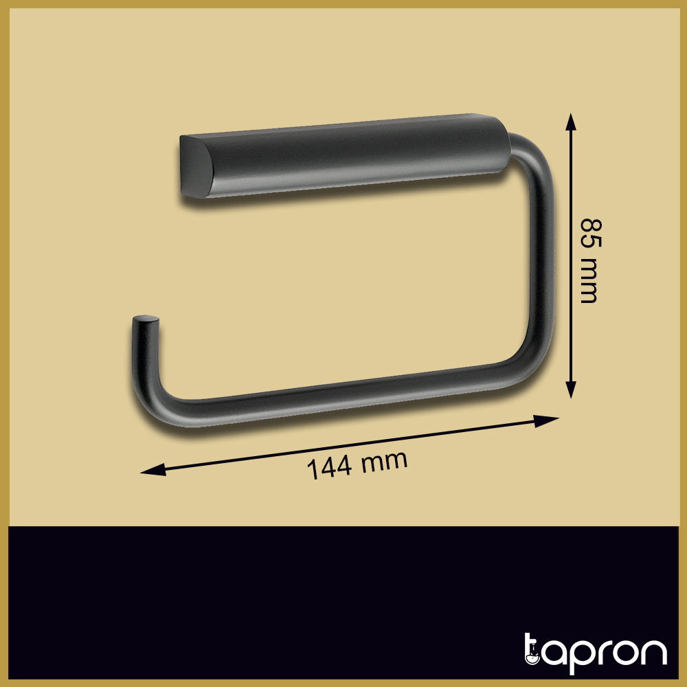 Toilet Roll Holder with Matt Black Finish-Tapron