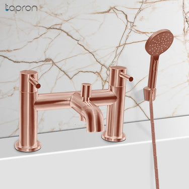 Rose Gold Bath Shower Mixer Tap with Shower Kit
