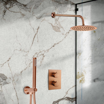 Modern Rose Gold Handheld Shower with Hose and Bracket Secondary image