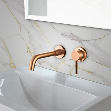 Rose Gold Single Lever Wall Mounted Basin Mixer Tap
