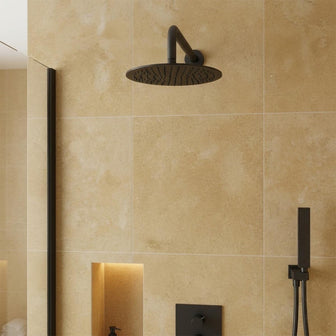Round 200mm Fixed Shower Head - Matt Black  Main image