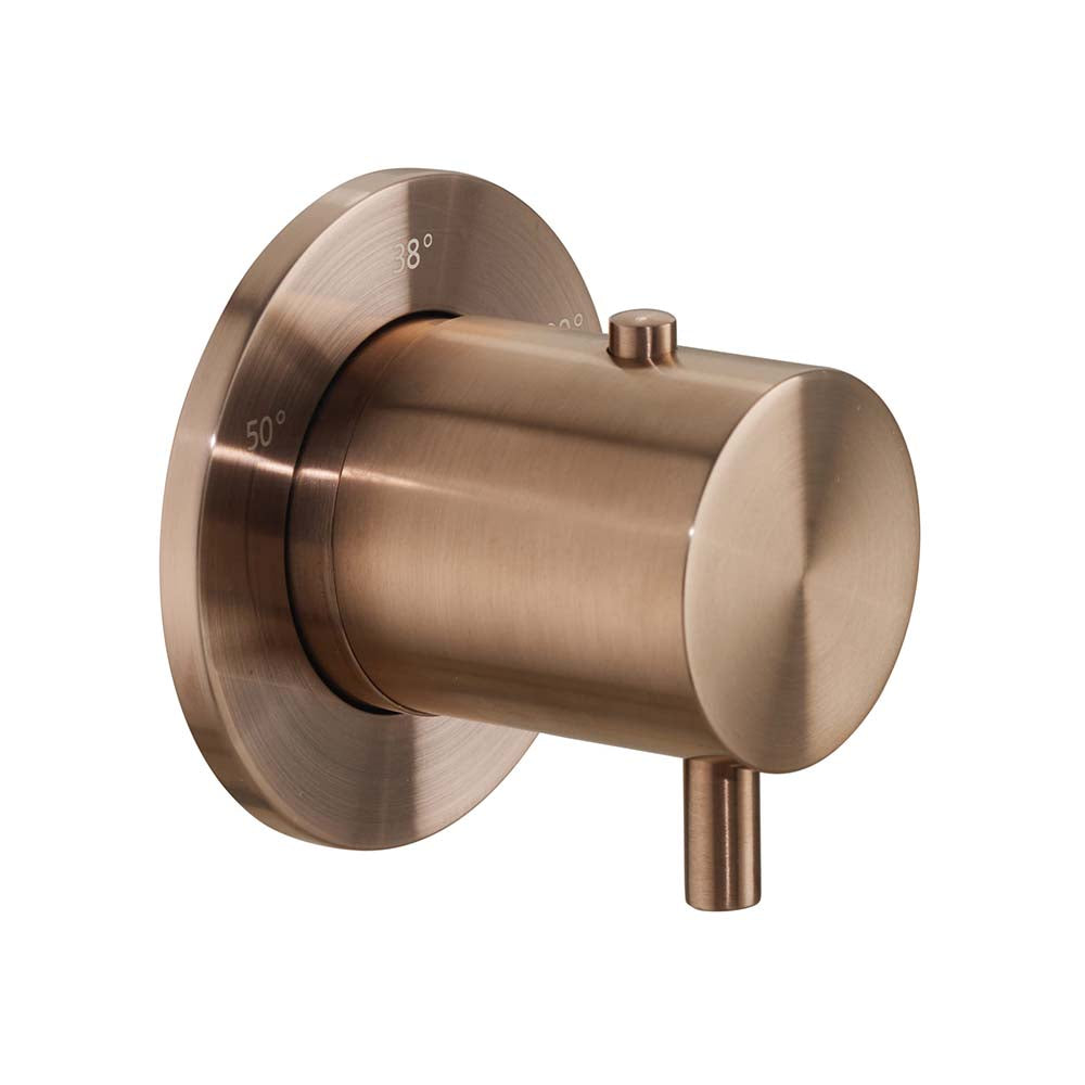 Round Brushed Bronze Thermostatic Douche Valve Main image