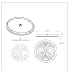 Round Ceiling Mounted Overhead Shower - Brushed Bronze 400mm