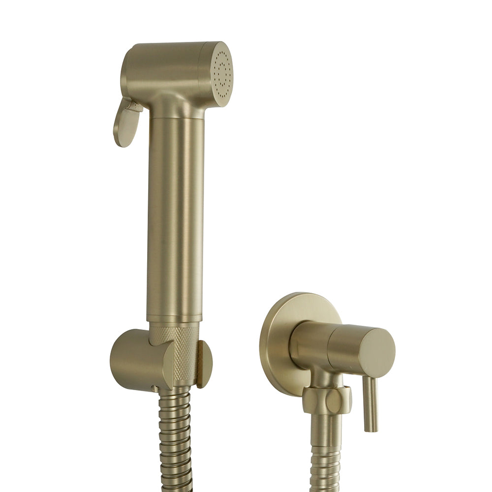 Brushed Gold Douche Shower Spray Kit with Shut Off Valve Secondary image