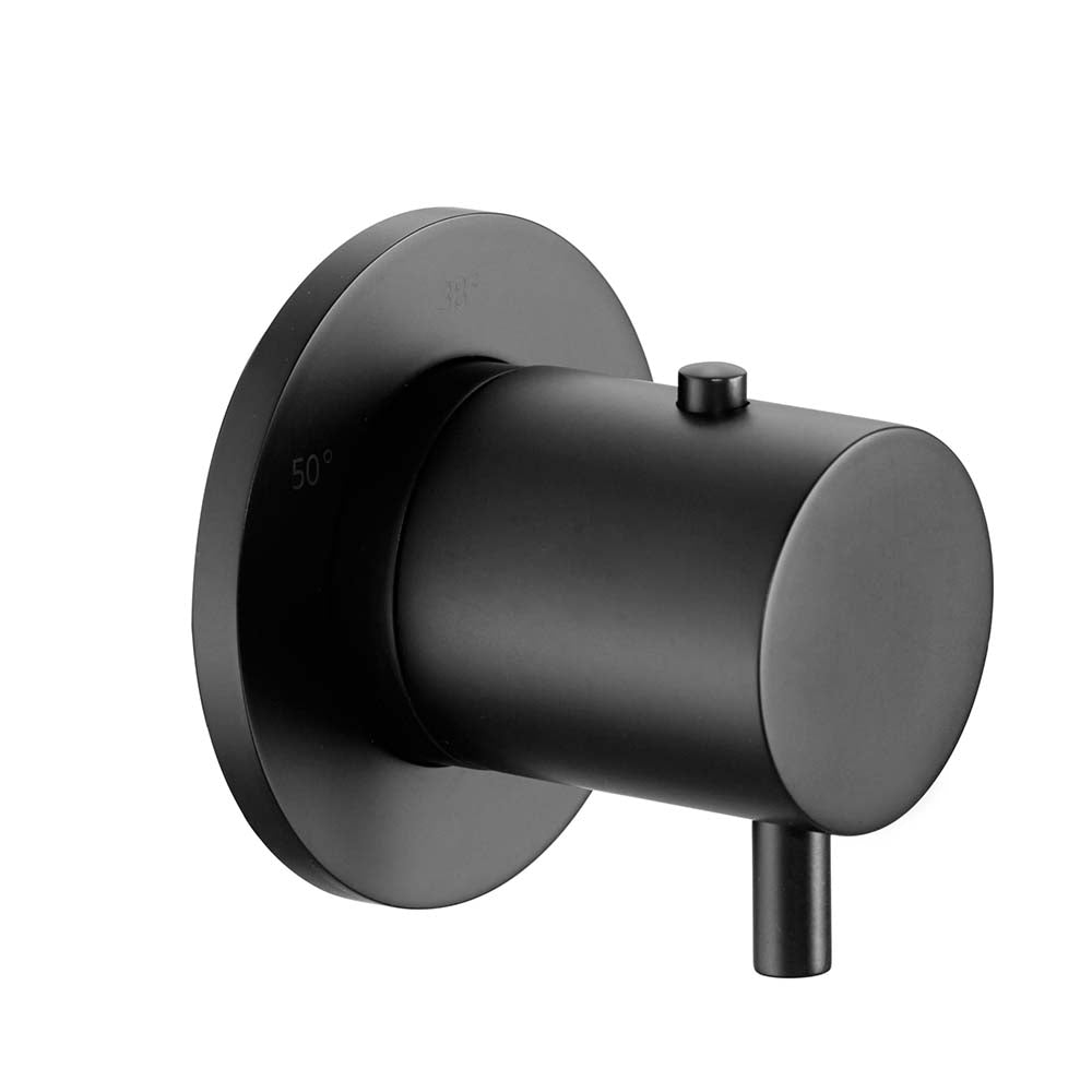 Round Matt Black Thermostatic Douche Valve Main image