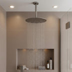 Round Shower Head 250mm With Ceiling Mounted Shower Arm 150mm - Brushed Black