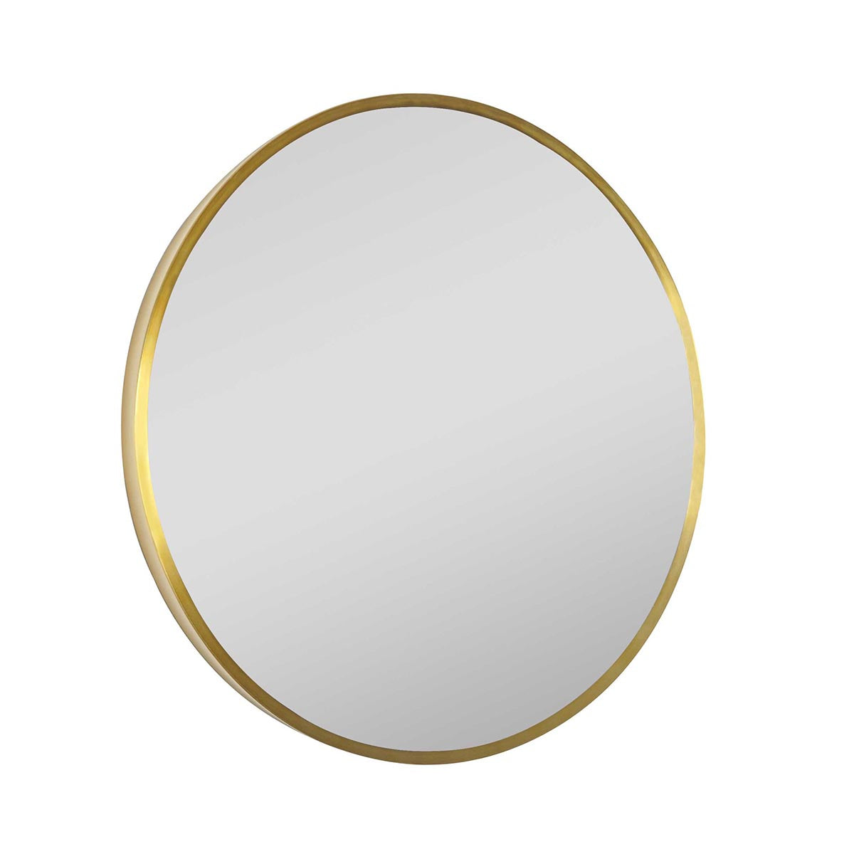 Brushed Gold Round Bathroom Mirror without Light Secondary image