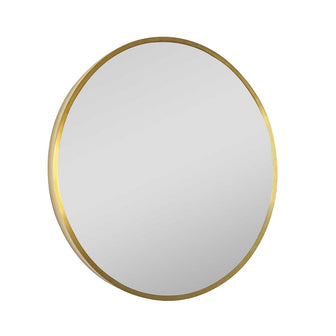 Brushed Gold Round Bathroom Mirror without Light Secondary image
