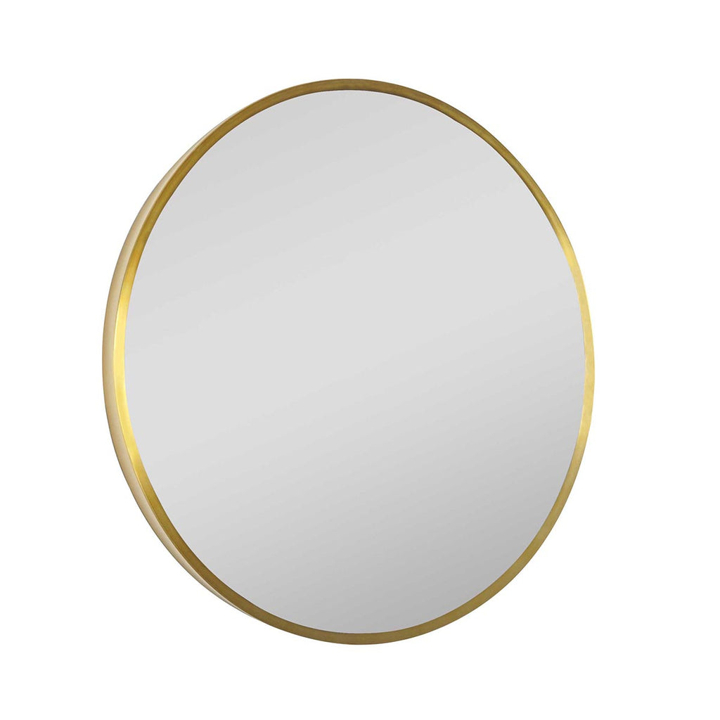 circle gold framed bathroom mirror