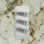 3 Outlets Thermostatic Concealed Valve - Chrome Finish