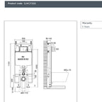 1.2m Slim Pre-Wall Freestanding Toilet Frame with Cistern, Brackets W.C Bend 