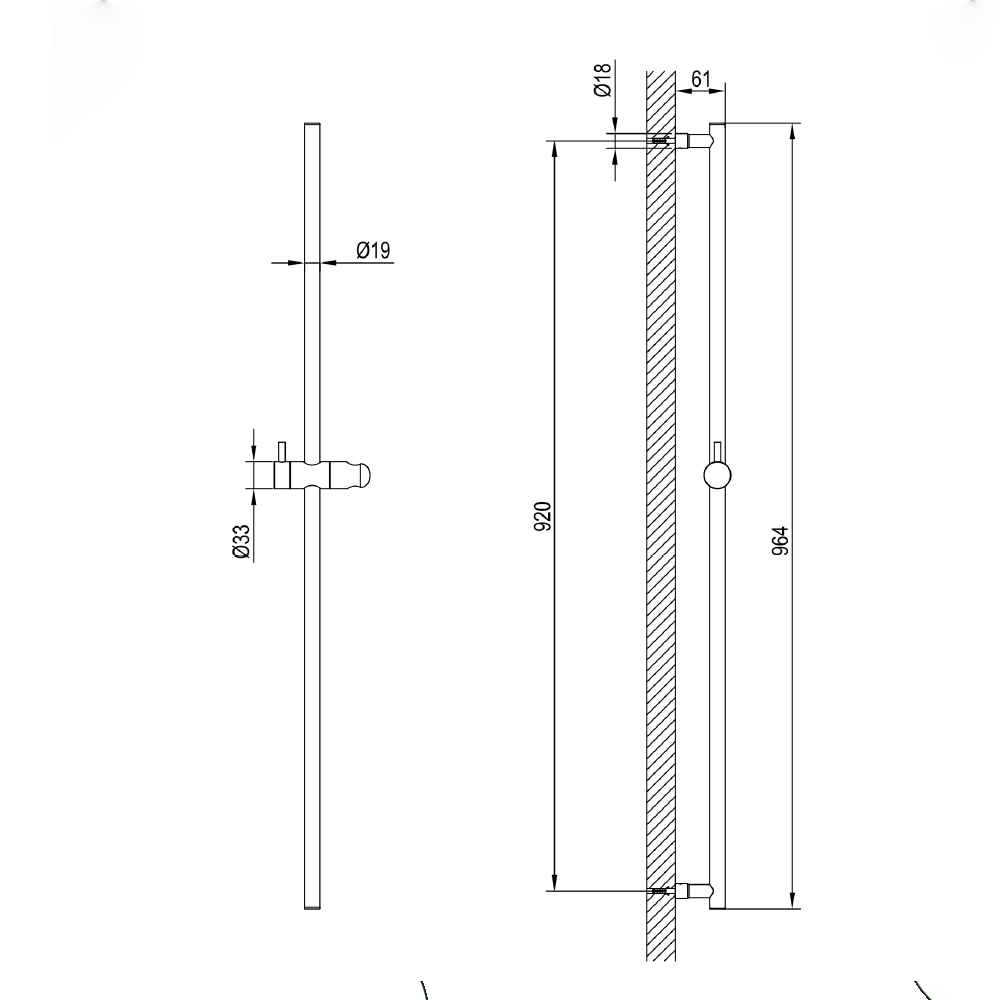 shower head riser rail