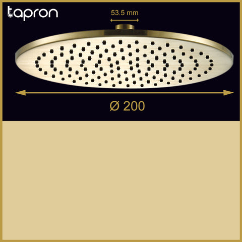 Brushed Brass Round Gold Shower Head -Tapron