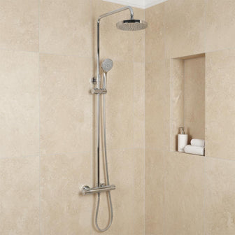 Shower Rail Kit with 2 Outlet Thermostatic Bar Shower Valve - Chrome Main image