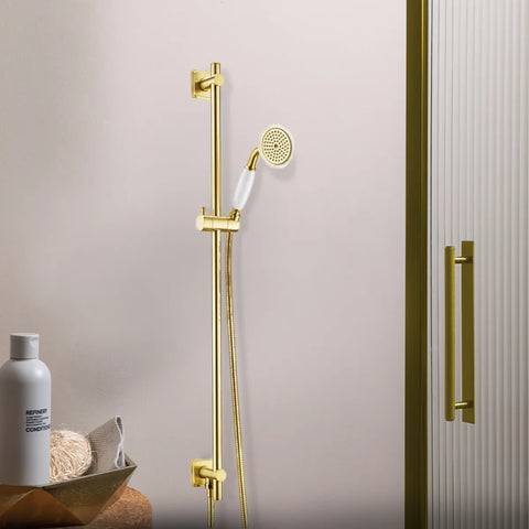 Shower Riser Rail Kit with Handset - Brushed Brass