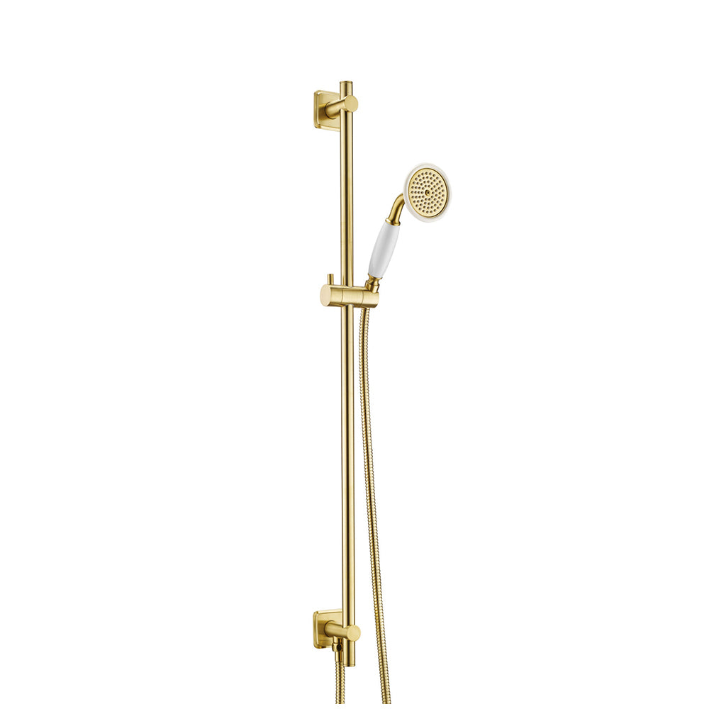 Shower Riser Rail Kit with Handset - Brushed Brass Secondary image