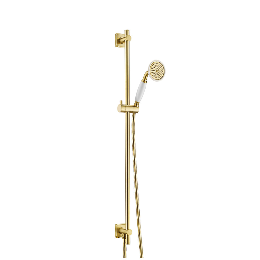 Shower Riser Rail Kit with Handset - Brushed Brass