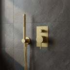 Single Lever 2 Outlet Manual Shower Valve with Diverter - Brushed Brass