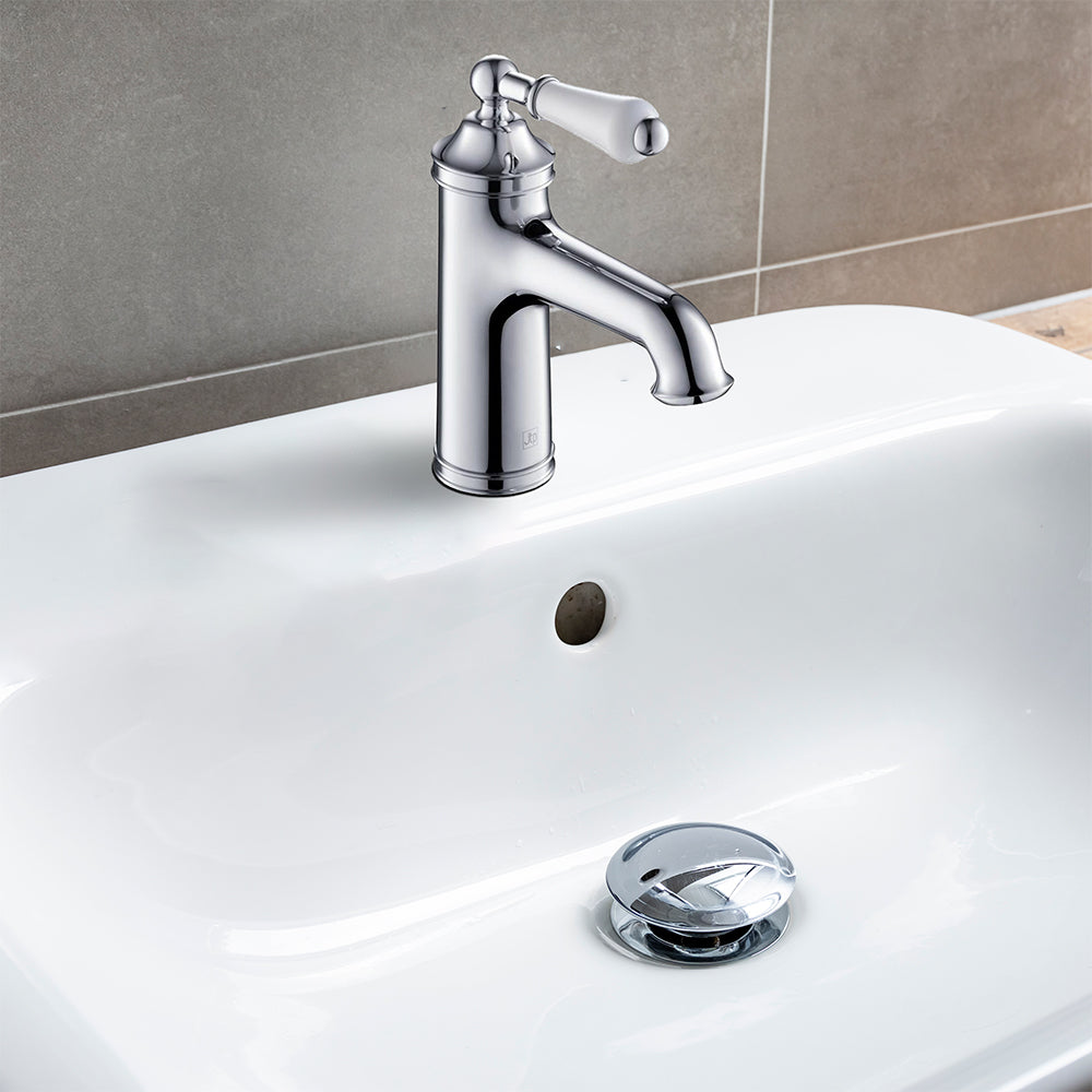 Traditional Single Lever Basin Mixer with Click-Clack Waste - Brushed Nickel Secondary image