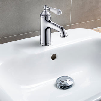 Traditional Single Lever Basin Mixer with Click-Clack Waste - Brushed Nickel Secondary image