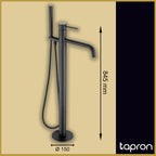  Matt Black Freestanding Bath Taps-Tapron
