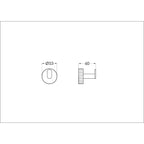Single Robe Hook - Brushed Brass technical drawing