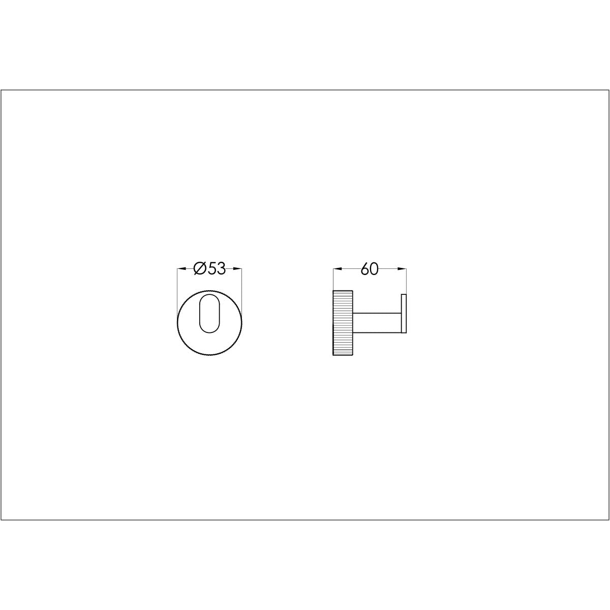 Single Robe Hook - Brushed Brass technical drawing