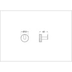 Single wall towel hook - Technical drawing