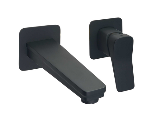 Single lever wall mounted basin mixer matt black 2560