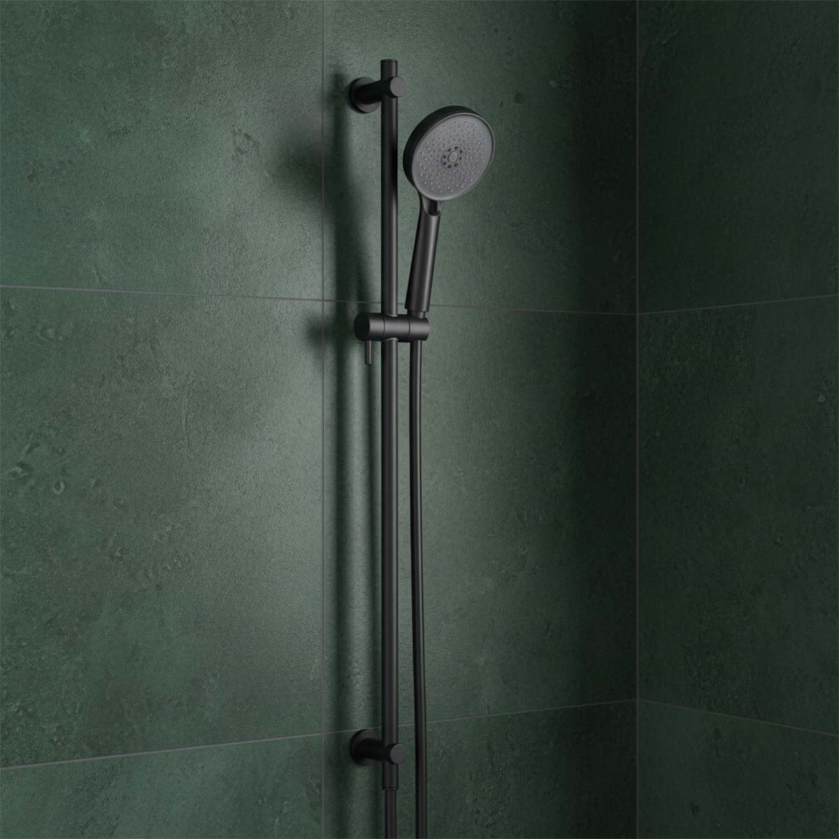 Slide Rail Kit with Round Multifunction Handset - Matt Black