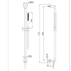Slide Rail Shower Kit with Slim Shower Handset and Adjustable Rail