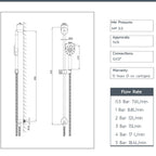  Slide Rail with Round Shower Handset and Bottom Outlet