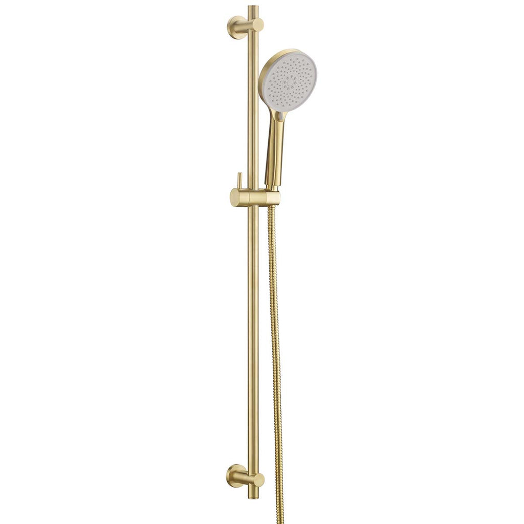 Slider Rail Shower Kit with Multi-Function Shower Handset - brushed brass
