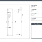 Slider Rail Shower Kit with Multi-Function Shower Handset -technical design