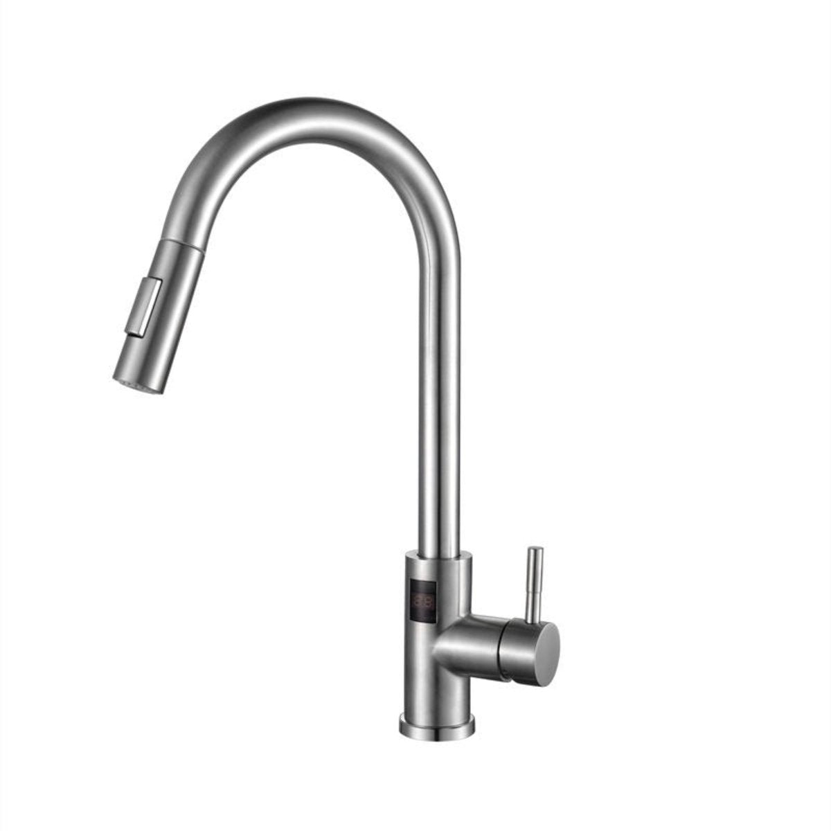brushed nickel kitchen tap pull out