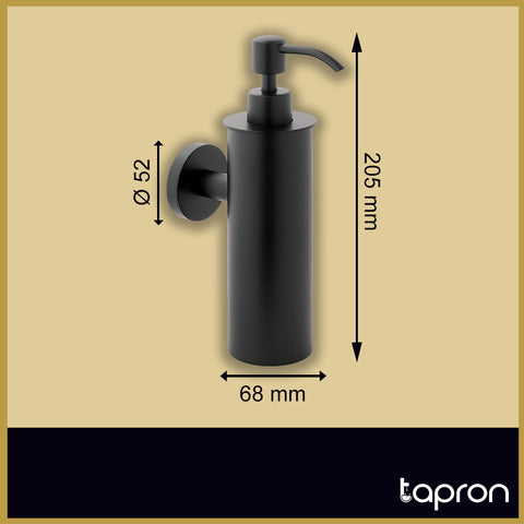 Matt Black Wall Mounted Soap Dispenser-Tapron
