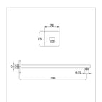 Square Brushed Bronze Wall Mounted Shower Arm