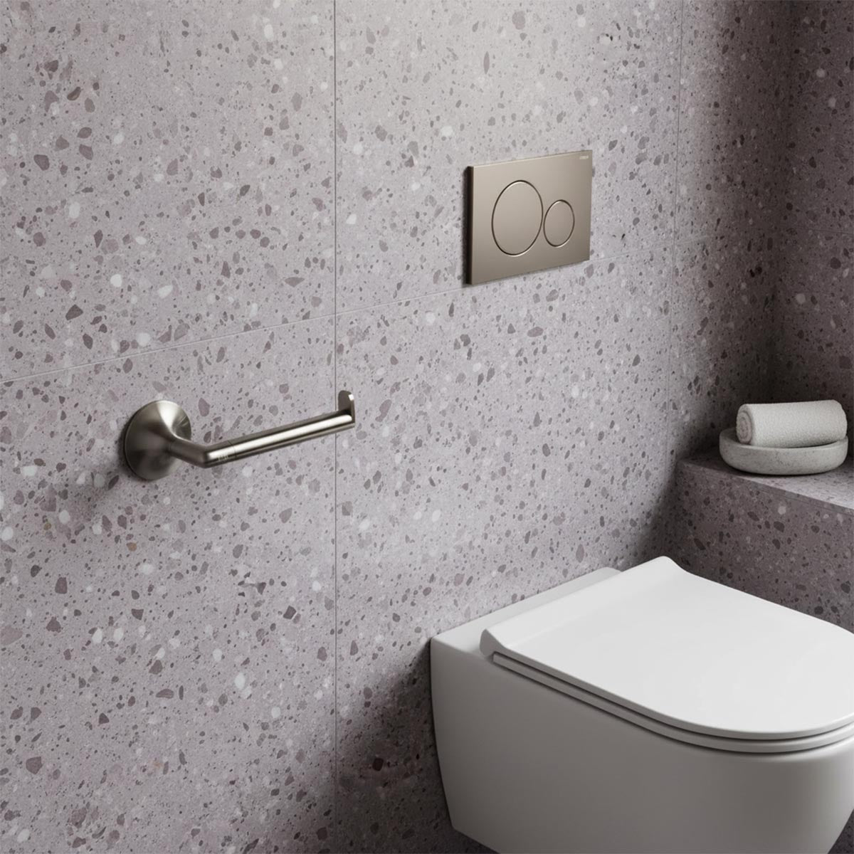 Square Toilet Roll Holder - Brushed Black