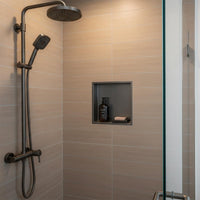 Square shower niche 300mm x 300mm - brushed black