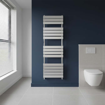 Chrome Towel Radiator with Flat Panels - 1600mm X 500mm Main image