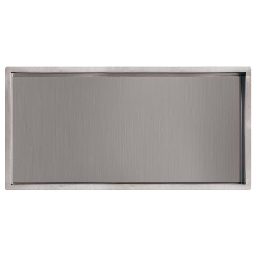 chrome rectangular shower niche