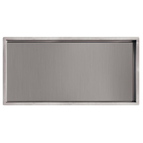 chrome rectangular shower niche