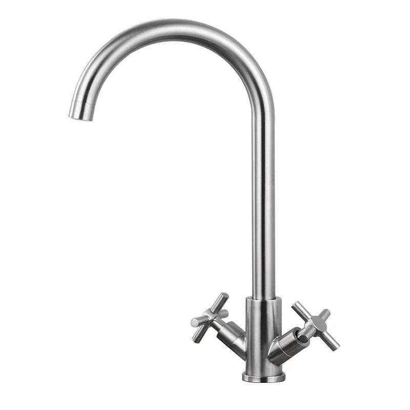 Two Lever Stainless Steel Traditional Mono Kitchen Mixer Tap Secondary image