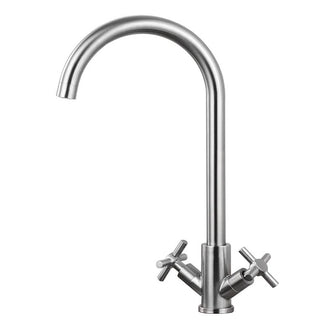 Two Lever Stainless Steel Traditional Mono Kitchen Mixer Tap Secondary image