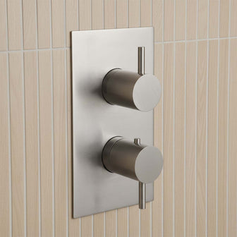 Stainless Steel Thermostatic Shower 2 Outlet Valve - Vertical Main image