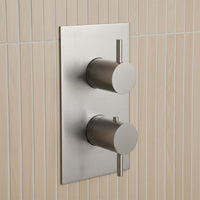 Stainless Steel Thermostatic Shower 2 Outlet Valve - Vertical