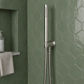 Brushed Steel Holder with Hose and Slim Hand Shower Main image