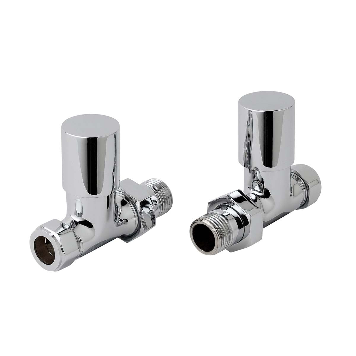 Chrome Towel Rail Valves Straight 