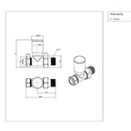 Towel Rail Valves technical drawing